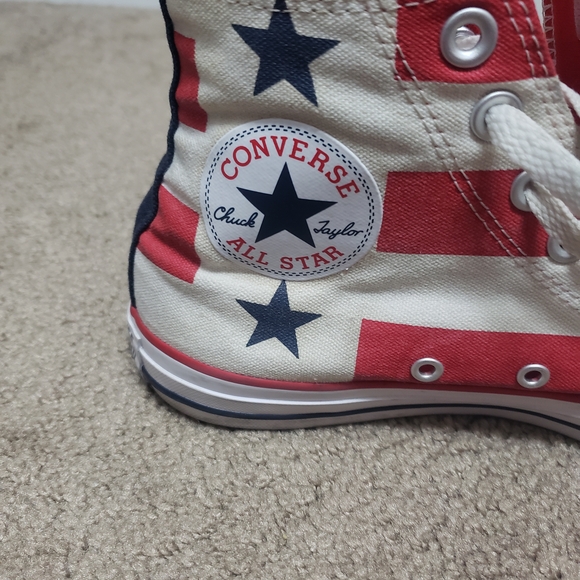 Converse Patriotic Red and White High-Tops - Picture 2 of 7